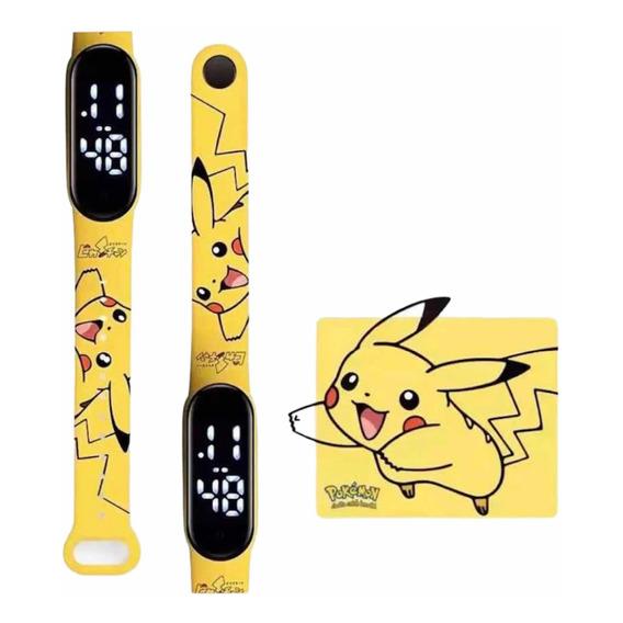 Pokémon Reloj Digital Niños Happy Pikachu Resistente Agua