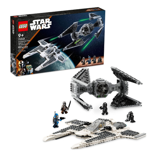 Kit Lego Star Wars Caza Colmillo Vs. Interceptor Tie 75348 957 Piezas 3+