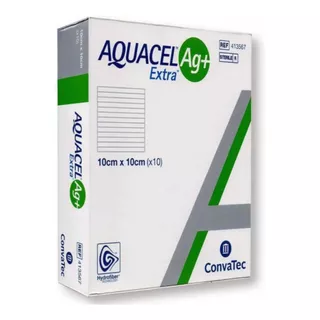 Curativo Convatec Aquacel Ag+ Extra Prata Kit Com 3 10x10cm 