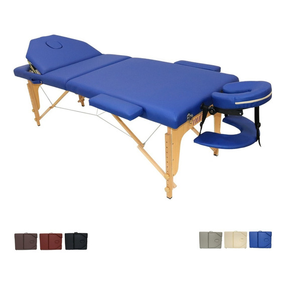 Cama Masaje Spa Reclinable Estuche Portátil Profesional Mesa Color Azul