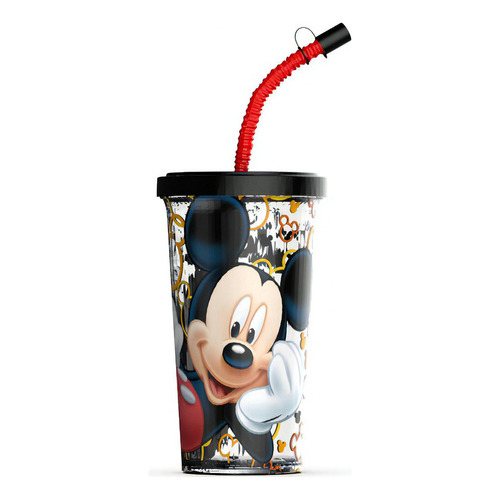 Vaso Sport Personajes Infantiles Plástico Con Sorbete Bel Gi Color Mickey