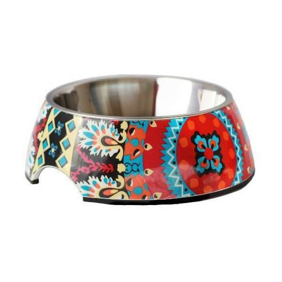 Plato Melamina Motivo Redondo Multicolor Talla S Perro