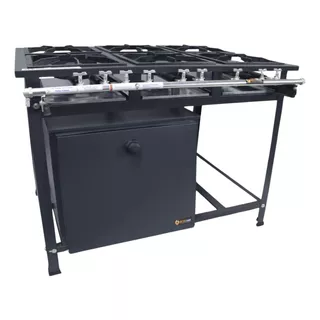 Fogão Industrial Metalfour 6 Bocas Com Forno Gás Glp