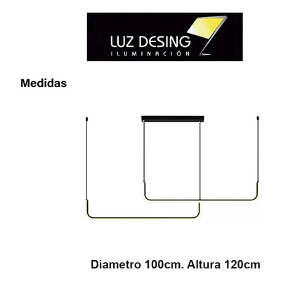Colgante Led Doble Moderno Luz Desing Iluminación Negro
