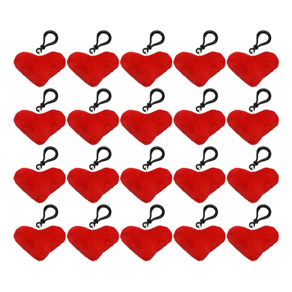 Llavero Con Forma De Corazón Rojo, 20 Unidades