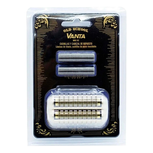 Repuesto Cabezal + Foil Shaver Vanta Old School Barber 102 Color Dorado