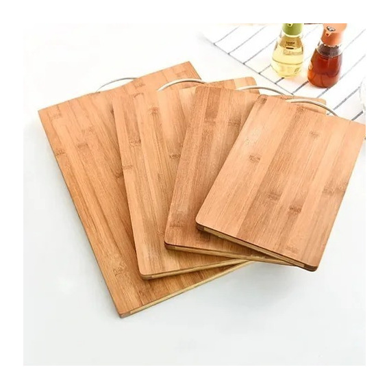 Tabla Para Cortar De Cocina Bambú Firme + Mango Metálico Color Marrón Liso