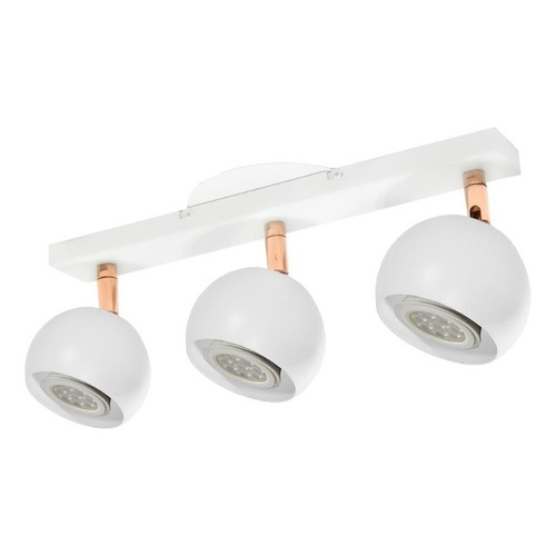 Lampara Aplique Techo Pared Gioluce Tini Gap 3 Luces Bocha Blanco Cobre