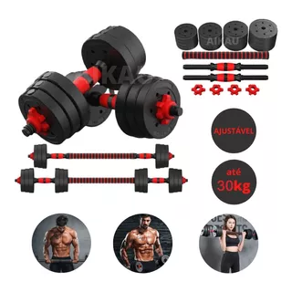 Halter Anilha Ajustável Até 30kg Fitness Musculação Dumbbell