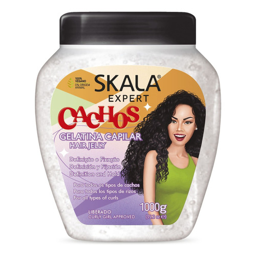 Skala Gelatina Antifrizz Liberada Pote 1kg Define Curly Rulo