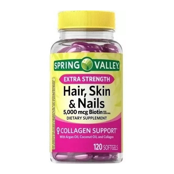 Hair, Skin & Nails 5,000 Mcg Biotina Con Colágeno
