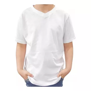 Camiseta Camisilla Blanca Cuello En V Para Adulto
