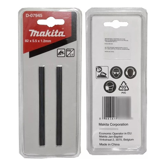 Juego Cuchilla Cepillo Makita D-07945 Widia 82mm 