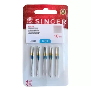 Aguja De Coser Singer 2045 Stretch Domestica X10uds Color Plateado