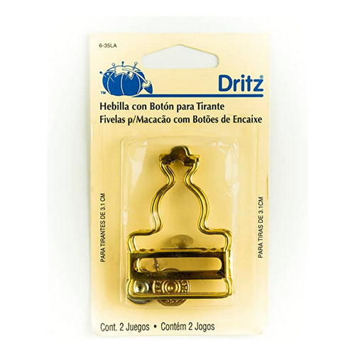 Hebilla Grande Y Botón P/tirante Dorado 2 Pz Dritz Color Oro