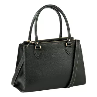 Bolsa Feminina Big Tote Bag De Couro Legítimo Acambamento Dos Ferragens Ouro Cor Preto Correia De Ombro Preto Desenho Do Tecido Liso