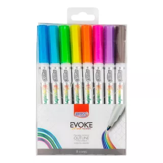Marcador Artístico Outline Evoke X8 Colores Brw