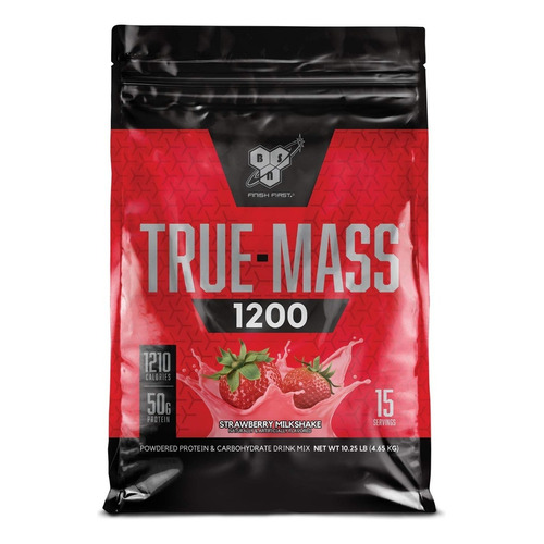 Suplemento en polvo BSN  True-Mass 1200 proteína sabor frutilla en bolsa de 4.65kg