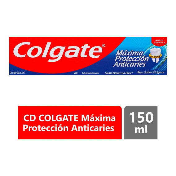 Crema Dental Colgate Maxima Proteccion Anticaries X 150ml