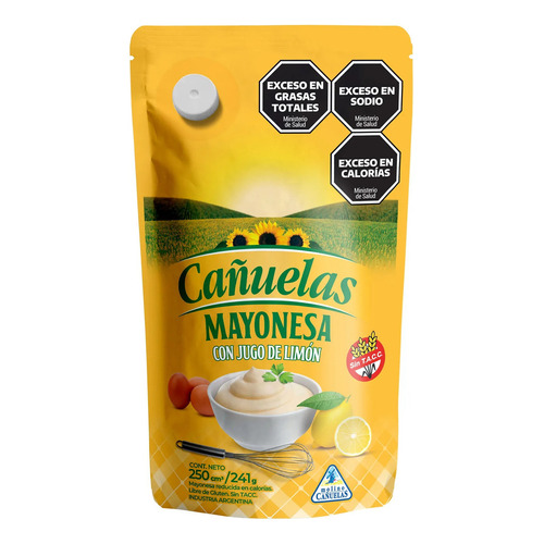 Cañuelas Mayonesa Con Limon Sin Tacc Libre De Gluten 241gr