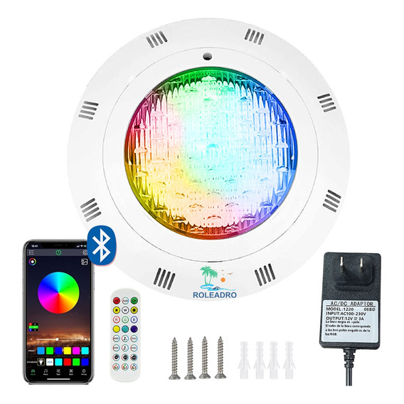 Luz De Piscina Lámpara Sumergible Bluetooth 24w De Para Rgb