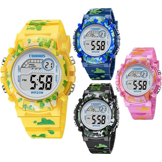 Exclusivo Reloj Deportivo Con Luz Y Alarma Niño Y Niña 