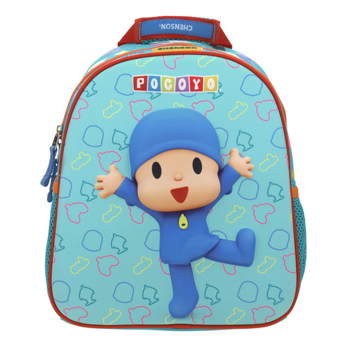 Mochila Chico Verde Chenson Pocoyo Kinder Hapoc Para Niño Color Azul