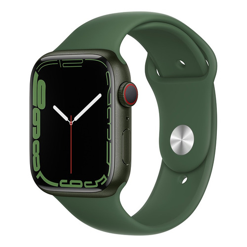 Apple Watch Series 7 (GPS + Cellular, 45mm) - Caja de aluminio color verde - Correa deportiva verde