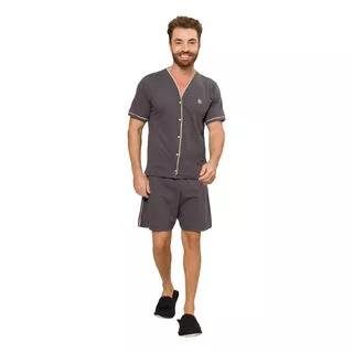 Pijama Adulto Masculino Aberto Botões Borth 0070 Tm P M G Gg