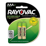 Pack 2 Pilas Recargables Rayovac Aaa 800mah Eco Recicladas