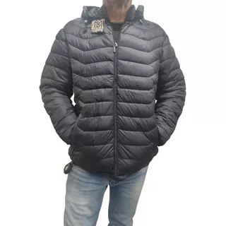 Campera Hombre Inflada Capucha Desmontable Importada L-xxxl