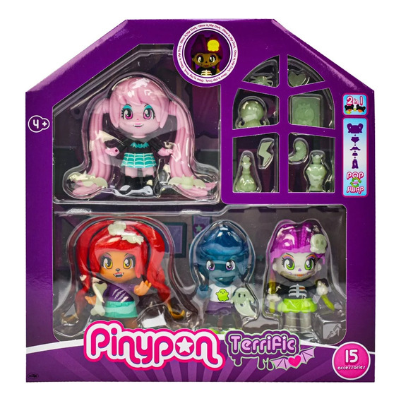 Pinypon Terrific Friends Pack 4 Figuras Con 15 Accesorios