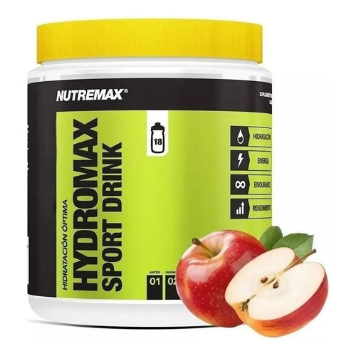 Nutremax Hydromax 600 Gr - Bebida Hidratante Isotónica Sabor Manzana