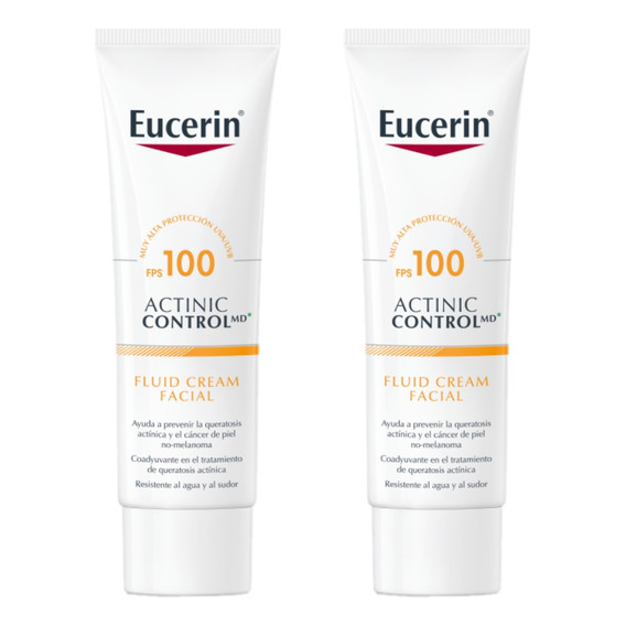 Combo X 2 Eucerin Sun Fps 100 Actinic Control Fluido 80 Ml