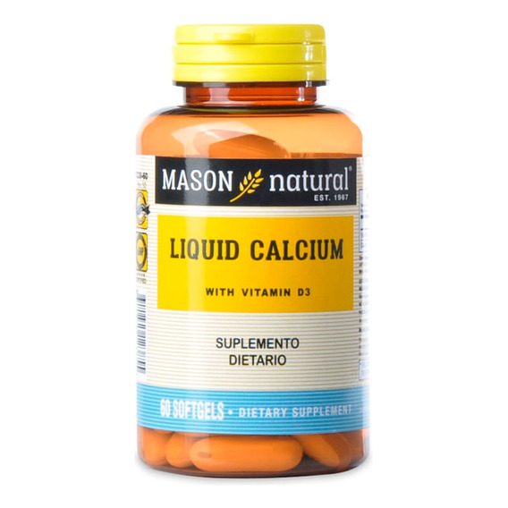 Liquid Calcium Vitamin D3 Mason Natural X 60 Capsulas