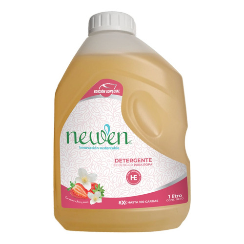 Newen Detergente 1 L Biodegradable 100 Cargas Fresas Jazmín