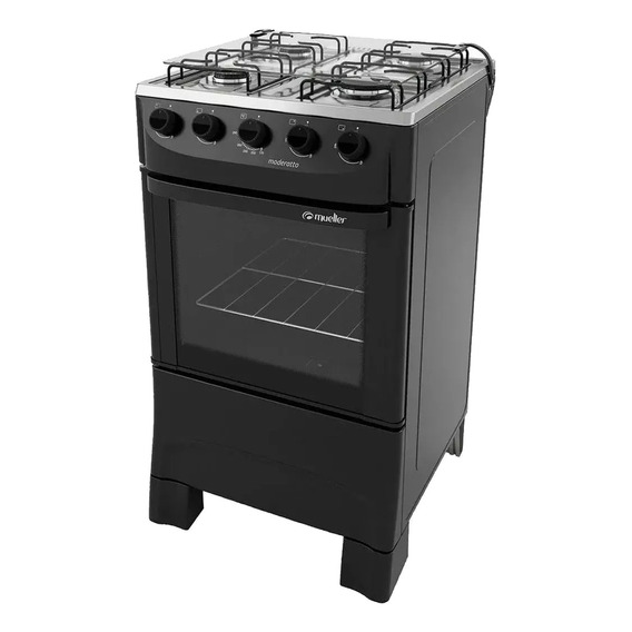 Cocina Negra A Gas Nuevas Supergas 4 Hornallas Mesada Inox Ebz