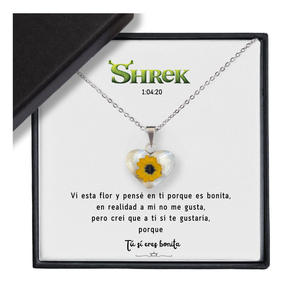 Shrek |collar Girasol Anillos Compromiso  Promesa Joyeria 