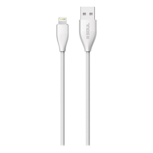 Cable Usb Lightning Para iPhone Soul Textura Soft | Colores Color Blanco