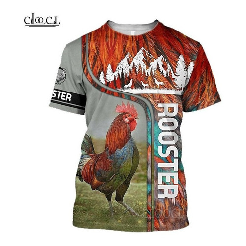 Camiseta De Impresión 3d De Gallo Animal Popular Más Nuevo 