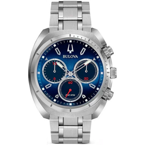 Reloj Bulova Curv Precisionist 96A185/WB31952f para hombre, color de correa plateado, color de fondo azul oscuro