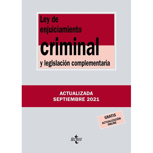 Ley De Enjuiciamiento Criminal Y Legislacion Complementaria, De Editorial Tecnos. Editorial Tecnos, Tapa Blanda En Español