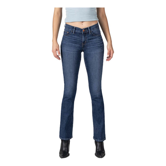 Jeans Oggi Mujer Yess Boot Cut Corte Ajustado Azul Medio