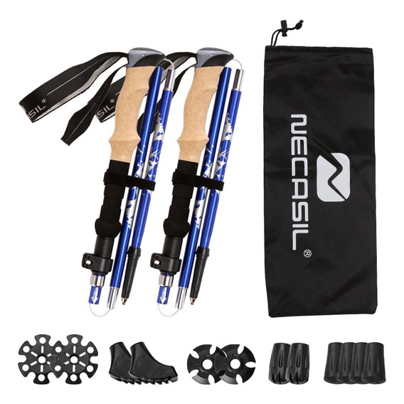 Set 2 Bastones De Trekking Senderismo Bastones Plegables