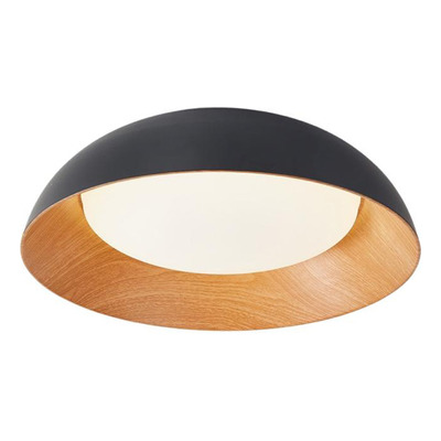 Plafon Led Well 36w Negro Madera Deco Moderno 50cm Vig