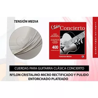 Cuerdas Guitarra Nylon Cristal Entorchado Plata Selene 400