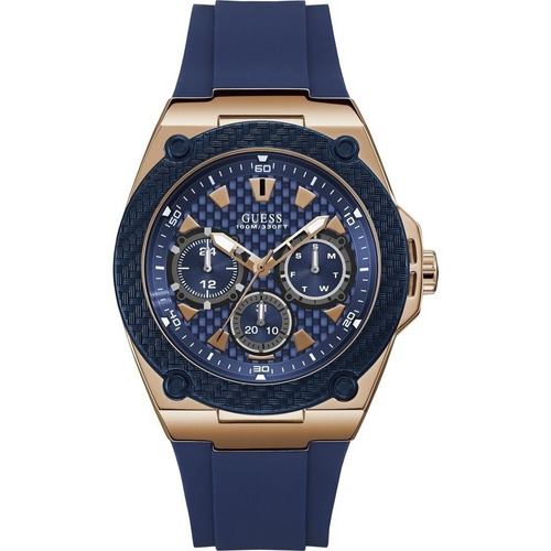 Reloj Guess Silicona Caballero W1049g2 100% Original Color de la correa Azul Color del bisel Oro/Rosa Color del fondo Azul