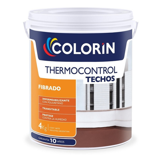Impermeabilizante Colorin Thermocontrol Techos Fibrado 20 Kg