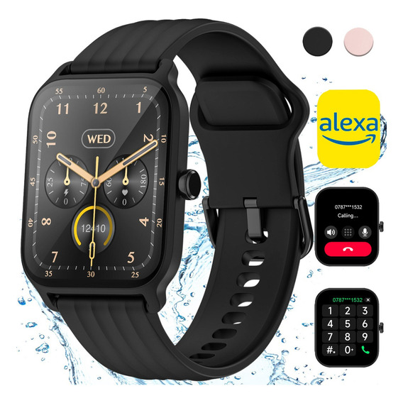 Iowodo W13 Negro Deportivo Reloj Smartwatch Inteligente Smartband Reloj Smart Watch Mujer Hombre Llamada Blooth Impermeable Alexa
