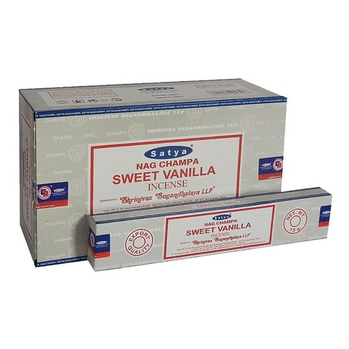 Sahumerios Satya Nag Champa - 12 Unidades Fragancia Sweet Vanilla